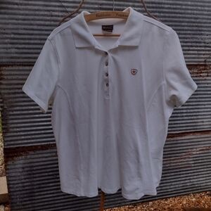 Ariat white polo shirt short sleeve XXL/TTG
